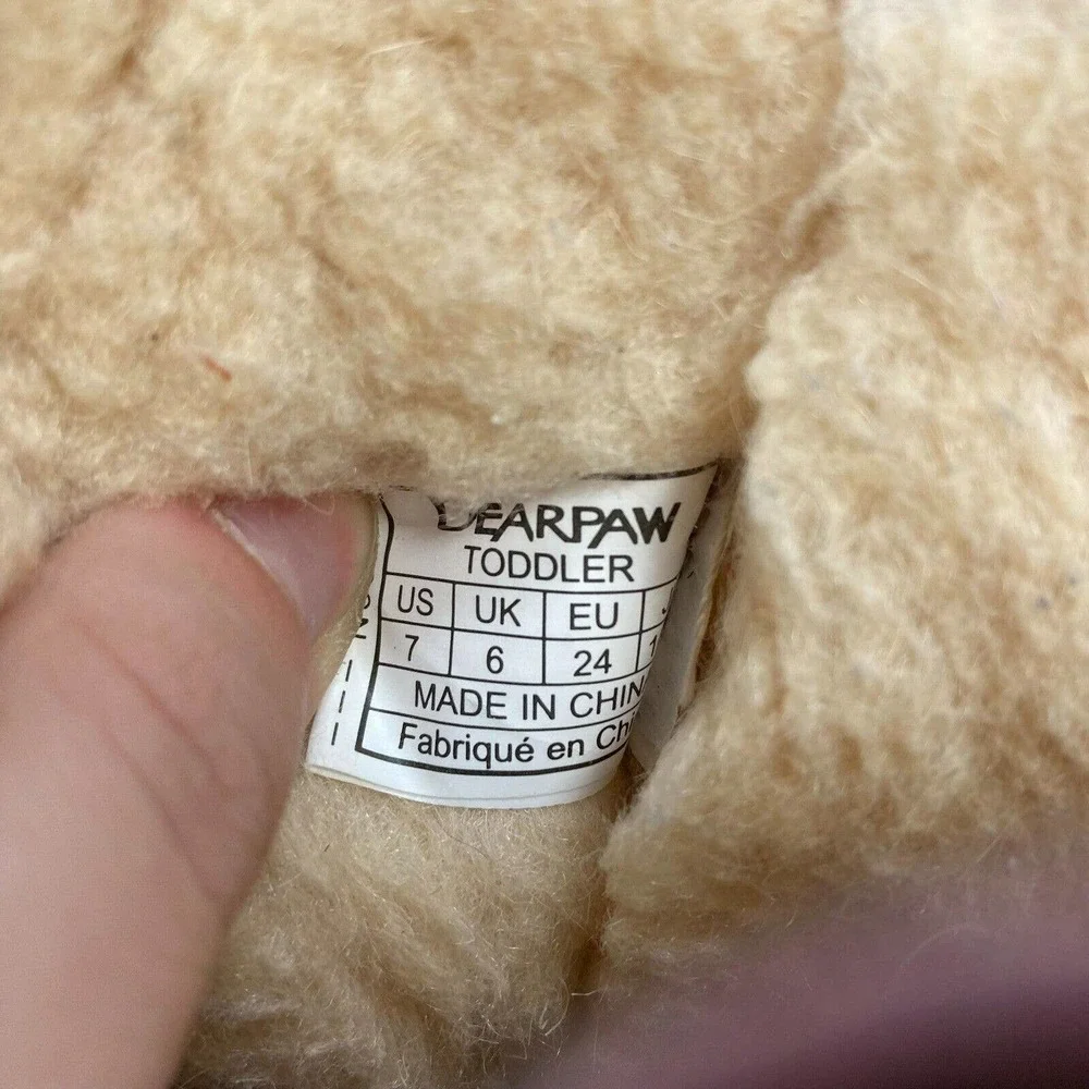 Bearpaw Boots Toddler Girls Sz 7 Light Pink Suede Leather Shearling‎ Pull On
